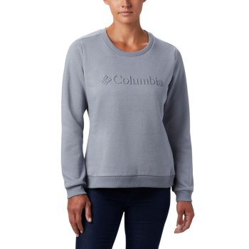 Columbia Ženske Majice S Kapuljačom - Logo Crew Top Sive | JMQN-12906